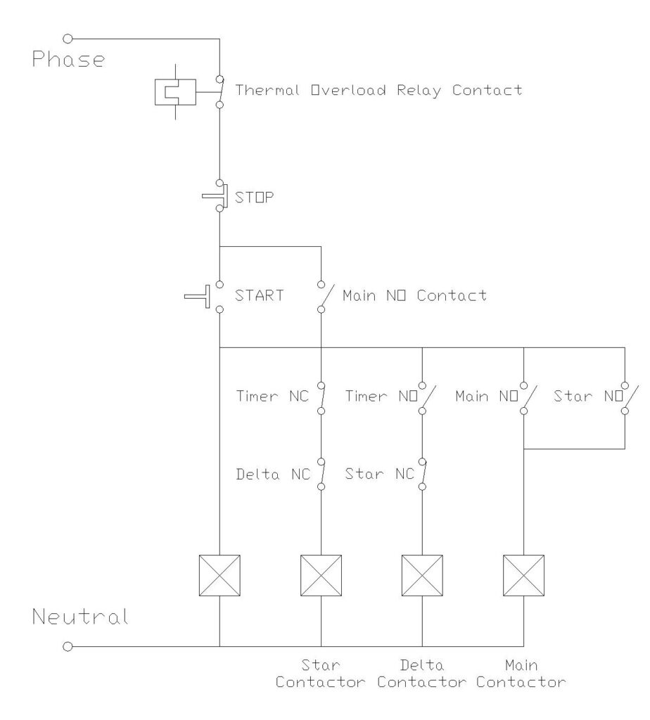 Star Delta Starter Control Circuit Diagram