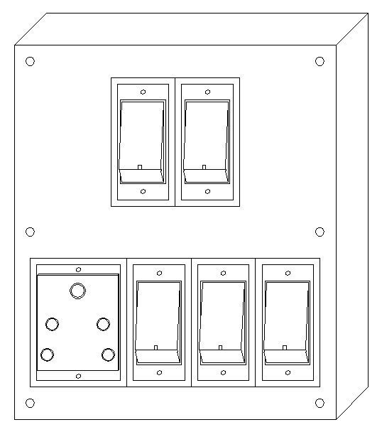 A Practical Switch Board with 5 switches and 1 plug point