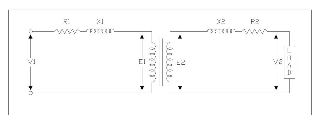 Circuit Diagram Representation Primary Voltage, Primary EMF, Secondary Voltage, Secondary EMF, Primary resistance and Impedance, Secondary Resistance and Impedance and Voltage Regulation
