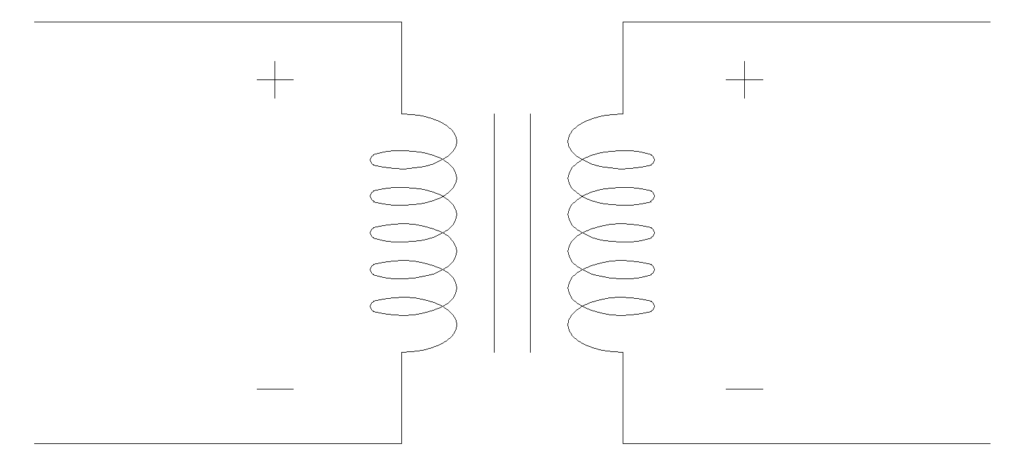 Transformer Circuit Diagram showing Subtrative Polarity