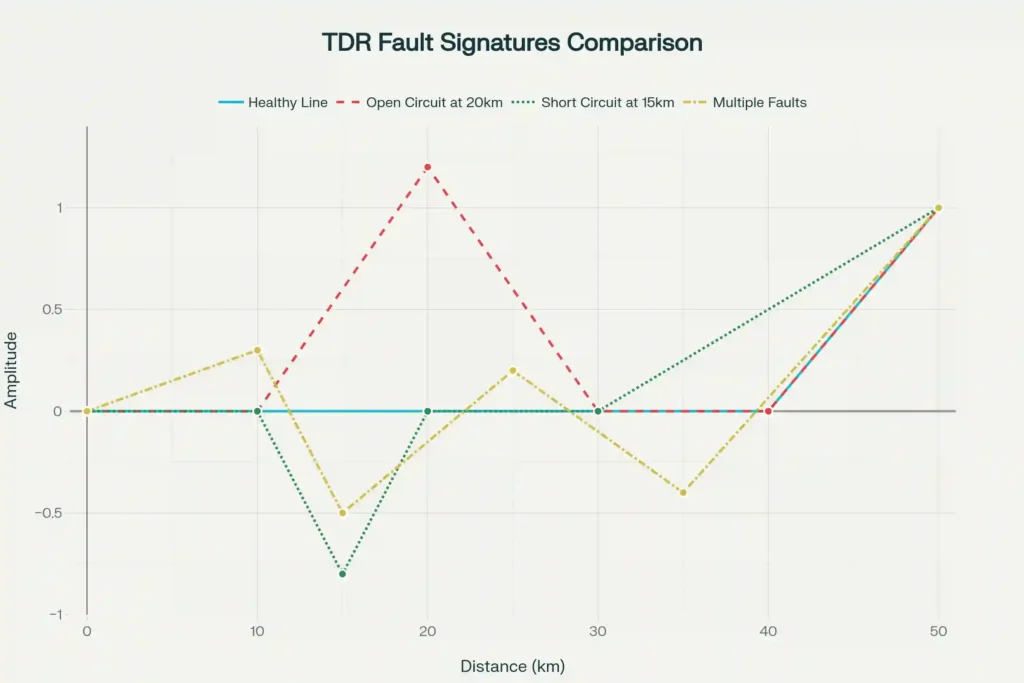 TDR Fault Signature for Healthy and Unhealthy Lines