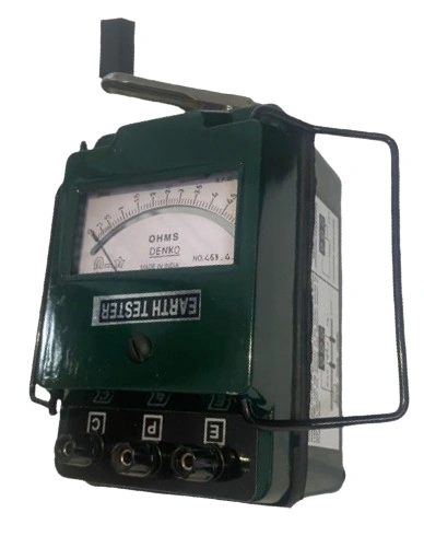 Typical Hand Operated Earth Resistance Tester for Three Point Method having Electrode, Potential and Current Terminals