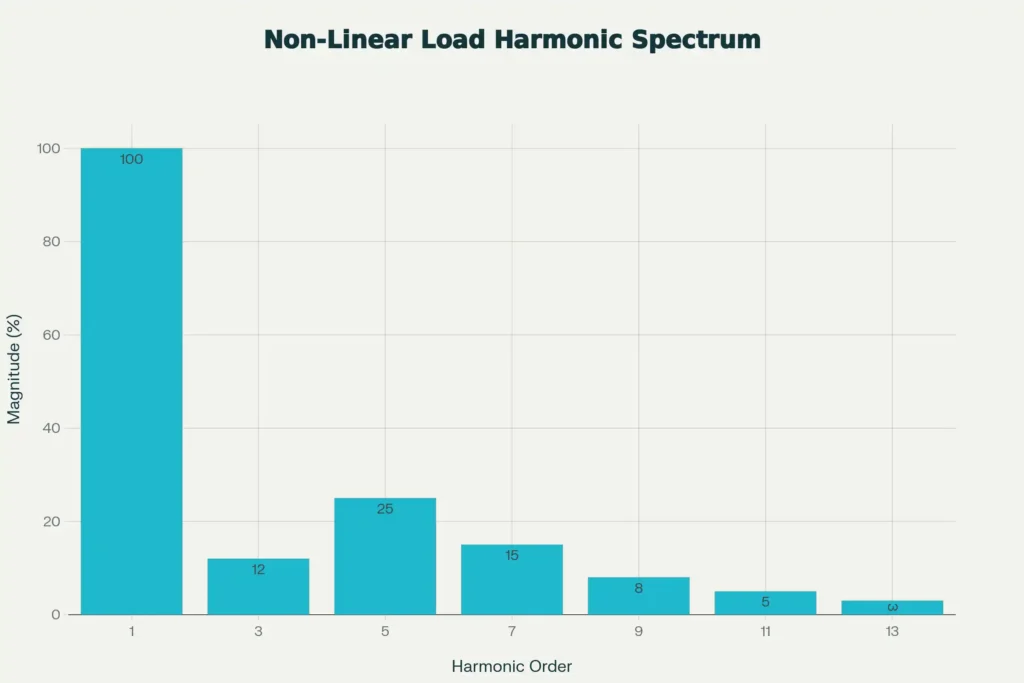 Bar Chart Showing Non Linear Load Harmonic Spectrum