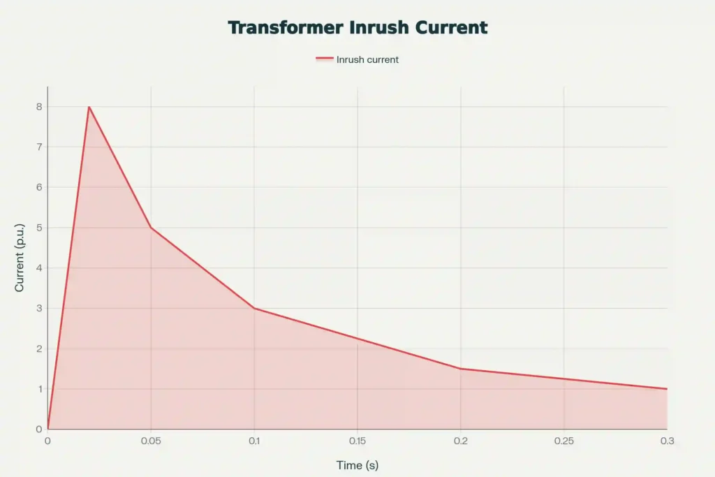 Transformer Inrush Current waveform