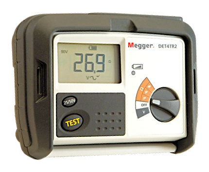 Megger Make Digital Earth Resistance Tester model DET4TR2 with 25 V and 50 V Voltage Injection
