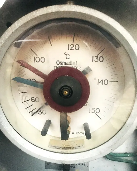 WTI Dial Showing Winding Temperature of a 2 MVA Transformer