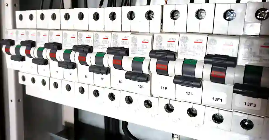 Image of MCB mounted on DIN Rail