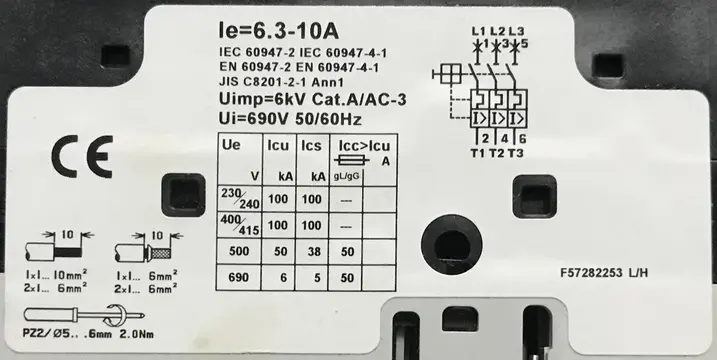 MPCB Nameplate with Specifications