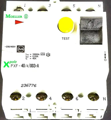 Practical Image of a 4 Pole RCCB with Test Button