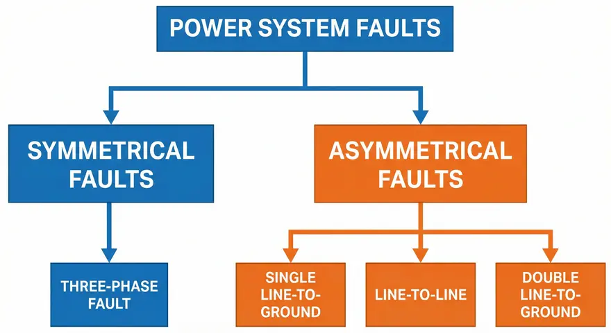 Classification Tree Showing Different Symmetrical and Asymmetrical Fault Types