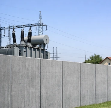 Concrete Barrier Wall at a Substation