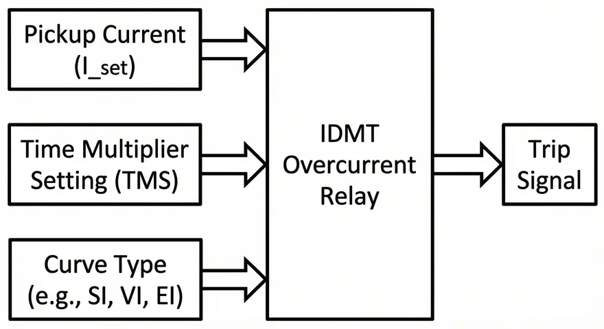 Block Diagram showing IDMT Relay Settings Parameters