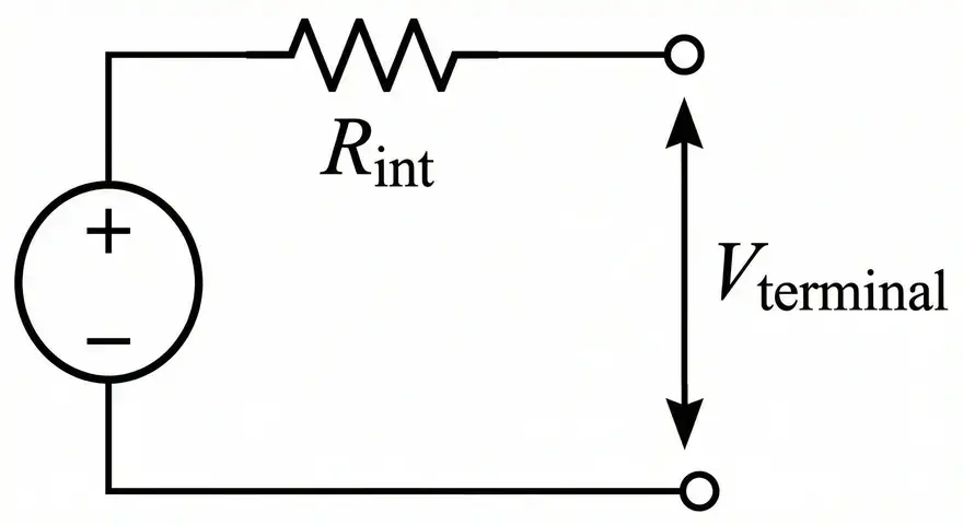 Circuit Diagram Showing Practical Voltage Source with Internal Resistance Connected in Series