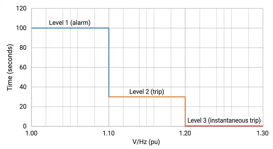 ANSI 24 Volts Per Hertz Protection Relay Definite Time Characteristic