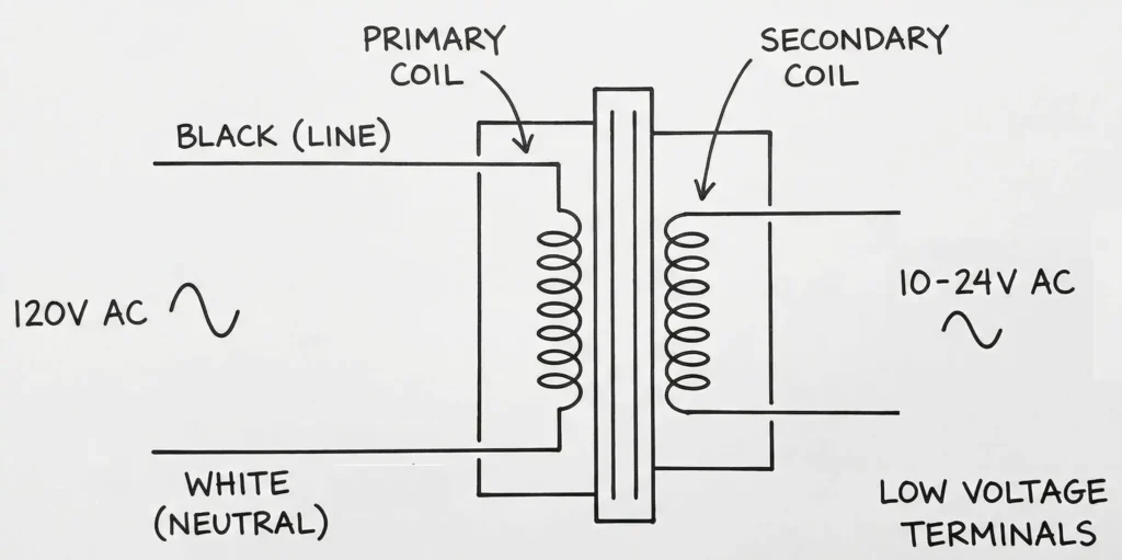 Doorbell Transformer with Primary and Secondary Sides