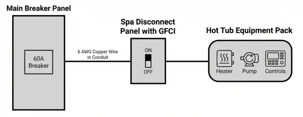 Hot Tub Electrical Circuit Single-Line Diagram