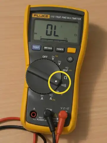 Digital Multimeter Set to Continuity Mode for Continuity Testing