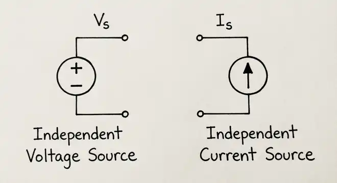 Schematic Symbols for Voltage and Current Sources