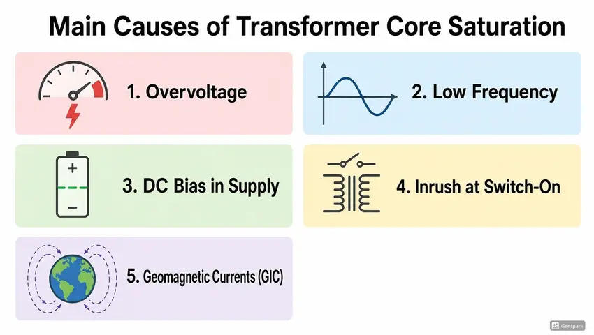 Causes of Transformer Core Saturation