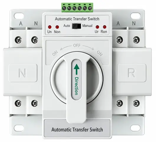 Figure showing the front view of an Automatic Transfer Switch